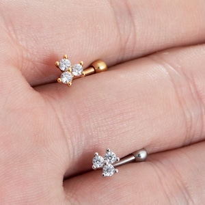 16g Flower eyebrow, Eyebrow ring, rook barbell, body piercing jewelry, rook earrings, Eyebrow,Curved Barbell Jewelry, cartilage earring,gift