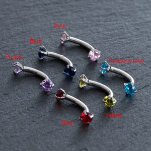 16g Zircon eyebrow, Eyebrow ring, rook barbell, body piercing jewelry, rook earrings, Eyebrow, Curved Barbell Jewelry,cartilage earring,Gift