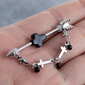 14G 316L Surgical Steel Industrial Barbell,ear piercing,cartilage earrings,Industrial Barbell,barbells, Arrow earrings,ear jewelry,