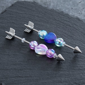 16G 316L Surgical Steel Industrial Barbell,ear piercing,cartilage earrings,Industrial Barbell,barbells,earrings,ear jewelry,