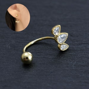 Pair(2pcs) 925 Sterling Silver Ear,Zircon Earrings,U shape Earring Mini Gold Plated Silver Screw Back Earrings,Minimalist Earrings,Gift