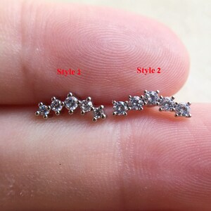 16G Zircon Stud Earrings, Labret Piercing, Ear, Cartilage, Helix Earring, Tragus ,Stud Earrings,Conch piercing