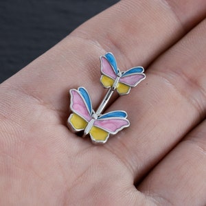 Butterfly Belly Ring, Belly bar,Navel Piercing Ring,Belly Button Ring, Body Jewelry, Belly Ring, Best Gift,