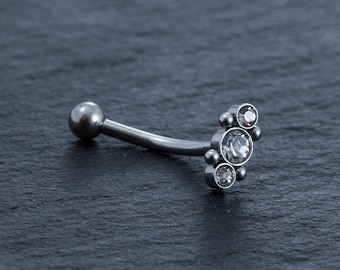 16 g de ceja de flor, anillo de ceja, barra de torre, joyería de perforación corporal, pendientes de torre, ceja, joyería de barra curva, pendiente de cartílago, regalo