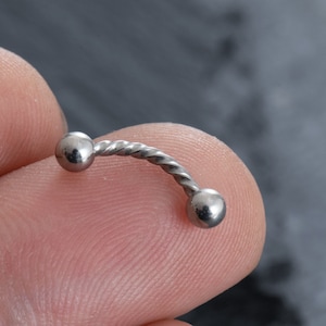 16g Ball eyebrow, Eyebrow ring,rook barbell,rook earrings, Eyebrow, Curved Barbell Jewelry, cartilage earring, best gift