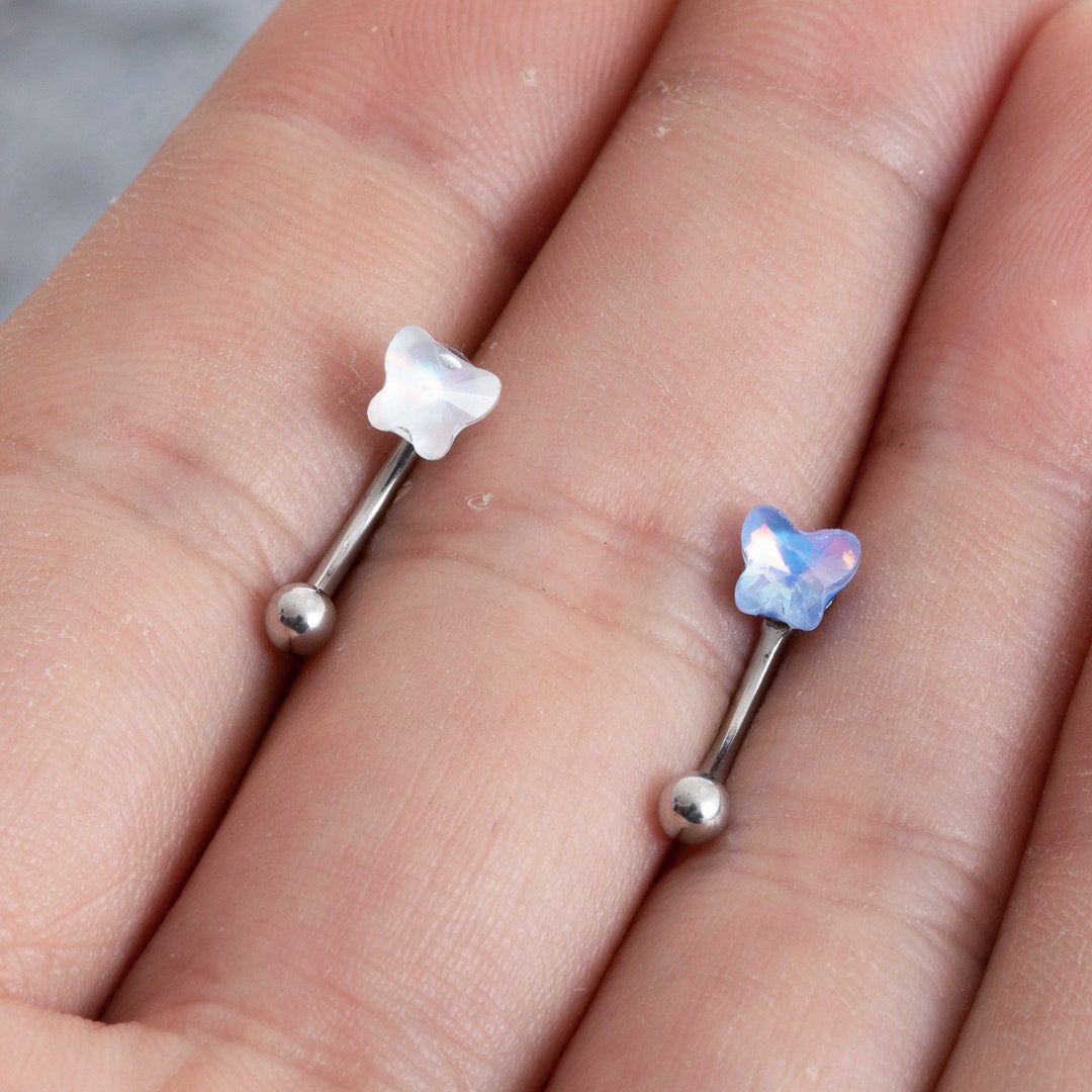 16g Butterfly Eyebrow Eyebrow Ring Rook Barbell Body Etsy UK