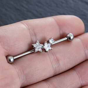 Barra industrial de zircônia 14G, piercing de orelha, brincos de cartilagem, barra industrial, halteres, brincos, joias de orelha, melhor presente