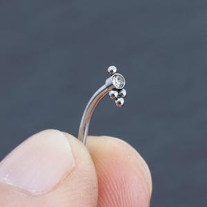 16g 10mm Flower eyebrow, Eyebrow ring, rook barbell,  rook earrings, Eyebrow, Curved Barbell Jewelry, cartilage earring,gift