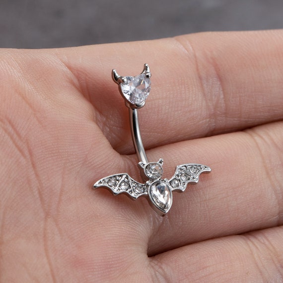 Bat Belly Ring Belly Bar navel Piercing Ring belly Button Ring Body Jewelry Belly Ring Best Gift Etsy UK