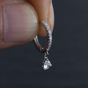 S925 sterling silver Zircon hoop earrings,simple earrings Hoop Earrings, Minimalist Huggie Earrings, Gift for Her,
