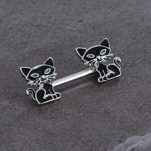 2Pcs 14G Nipple Barbell,316L Stainless Steel,Cat Nipple Ring,Nipple Barbell,Nipple Piercing,Nipple Jewelry,nipple Shield,Gift