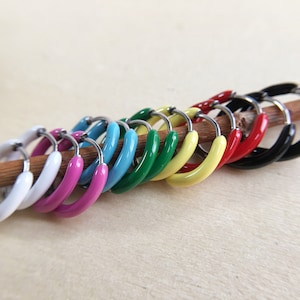 Paire -Boucles d’oreilles cerceau multicolores,Hoops,Rond géométrique,Lobe d’oreille,Boucle d’oreille Minimalist Dainty Geometric Hug, Boho Hippie moderne minimal
