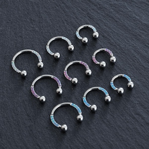 16g 6 mm/8 mm/10 mm 316L Anel de septo em ferradura de aço cirúrgico, anel em ferradura, cartilagem Daith Helix Hoop, piercing labial, melhor presente para ela