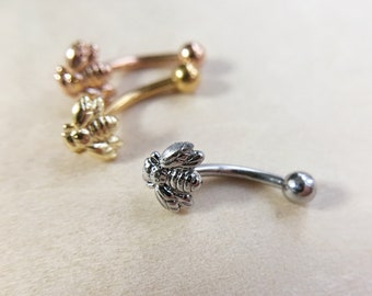 16g Bee eyebrow, Eyebrow ring, rook barbell, body piercing jewelry, rook earrings, Eyebrow,Curved Barbell Jewelry, cartilage earring,gift