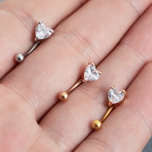 Piercing para ceja de corazón de 16 g, piercing para ceja, piercing para el cuerpo, piercing para el cuerpo, piercing para ceja, piercing para cartílago, piercing para ceja, piercing para cartílago, regalo.