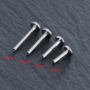 2Pcs/16g/ Internally threaded Post/ Surgical Steel/Replacement  Post/Labret Post/Flat Back Bar/helix/Conch/tragus/Daith/ear