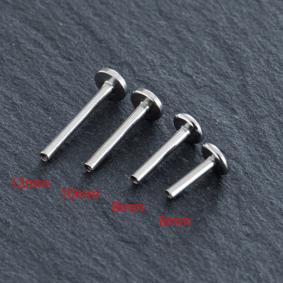 2pcs. 16G Flat Star IP Surgical Steel Internally Threaded Labret Stud