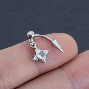 16g Dangle eyebrow, Starlight eyebrow ring, rook barbell, body piercing jewelry, rook earrings,Curved Barbell Jewelry,cartilage earring,Gift