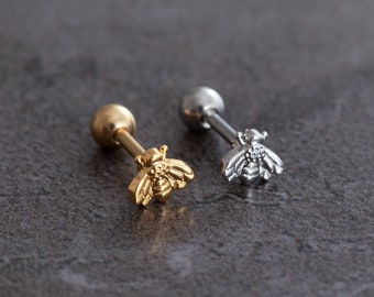 16G Bee Stud Earrings, Ear, Cartilage, Helix Earring, Tragus ,Stud Earrings