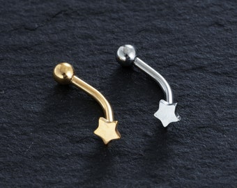16g Star eyebrow, Eyebrow ring, rook barbell, body piercing jewelry, rook earrings, Eyebrow,Curved Barbell Jewelry, cartilage earring,gift