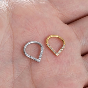 16g V Shaped Septum Ring,Nose Ring,nose Septum Jewelry,Daith Hoop,Daith Ring,Nose Piercing,Ear Cartilage Helix Daith Hoop