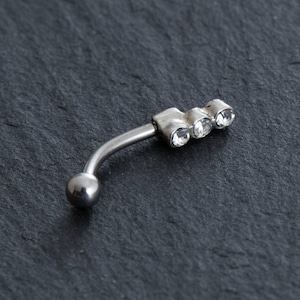 16g CZ Zircon eyebrow, Eyebrow ring,rook barbell,rook earrings, Eyebrow, Curved Barbell Jewelry, cartilage earring,gift