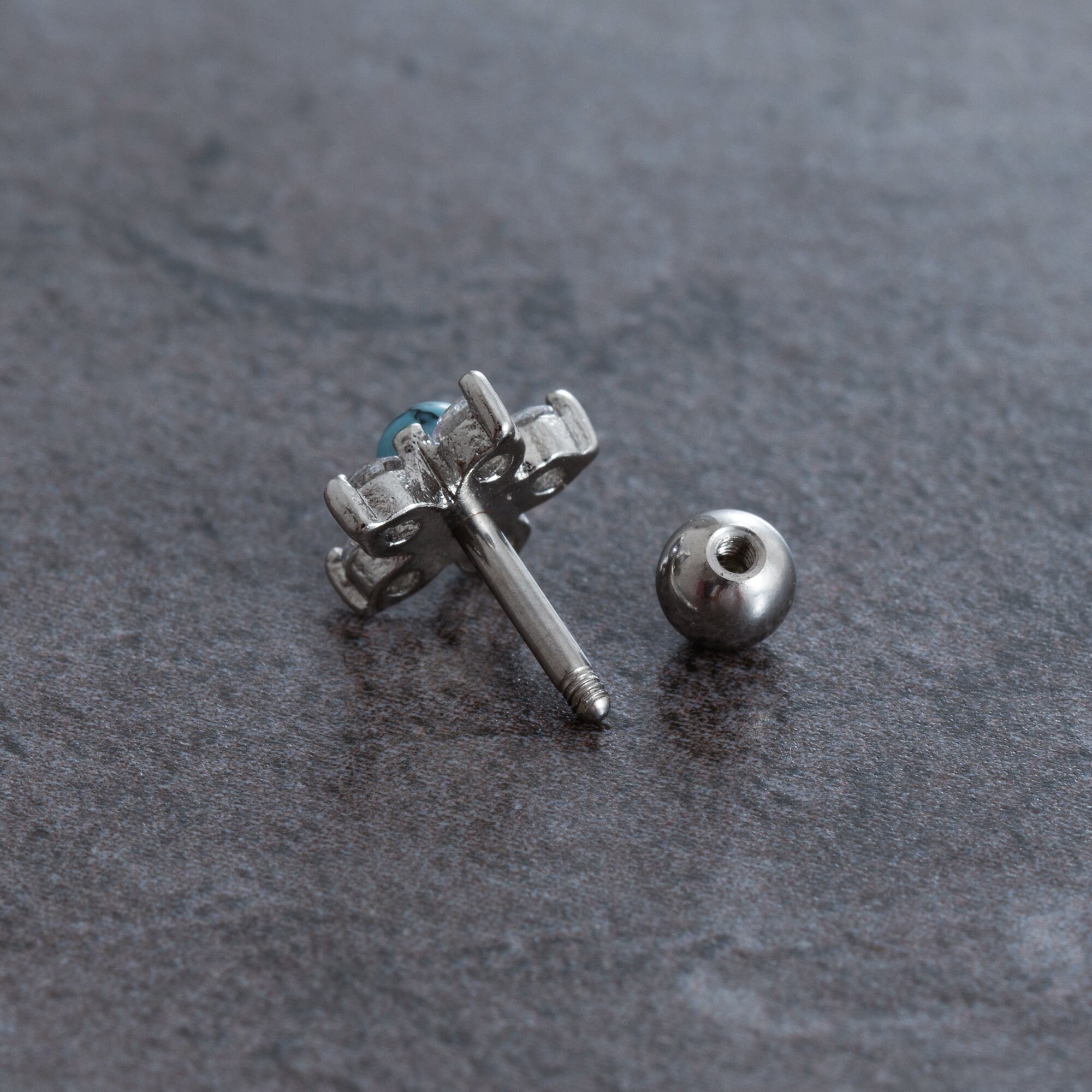 Turquoise Ear Stack 16G Turquoise Stud Earrings, Ear, Cartilage, Helix Earring, Tragus ...