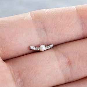 20G Pearl Zircon Cartilage Earring 16g Helix Earring Helix Piercing Cartilage stud Cartilage Piercing, Earring