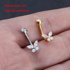 1pcs Shine Zircon Belly Ring, Belly bar, Navel Piercing Ring, Belly Button Ring, Body Jewelry, Belly Ring, Best Gift,