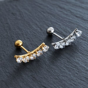 20G Zircon Stud Earrings, Ear, Cartilage, Helix Earring, Tragus ,Stud Earrings, Best gift