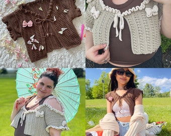 Gebloemd vest met strik