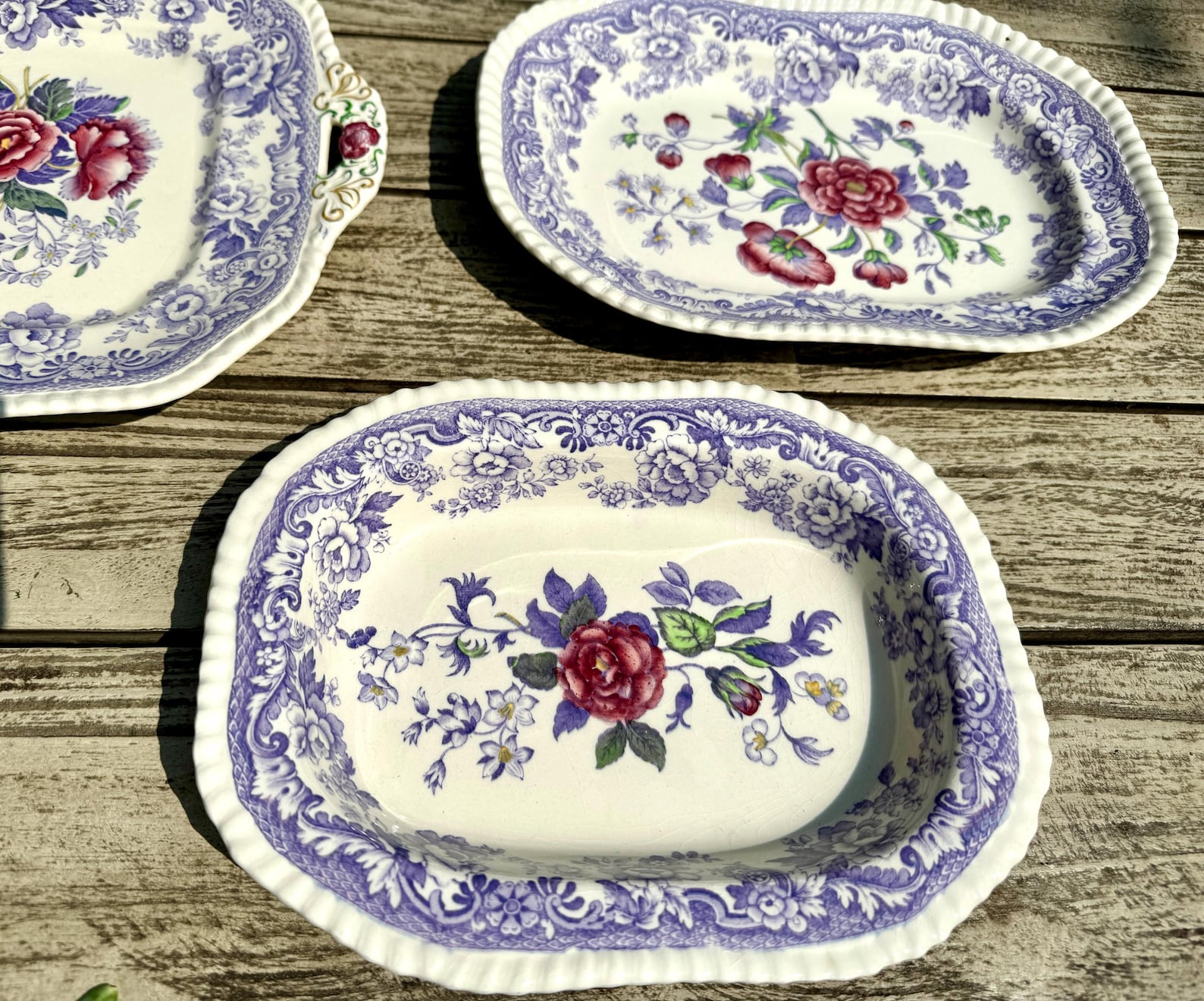 Vintage | Spode Copeland Mayflower England China Purple Pattern China ...
