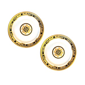 Vintage | Cartier La Maison De L'art Deco Panther Gold Bread Plate 6 1/8in EX Cond 1986 | Set of 2