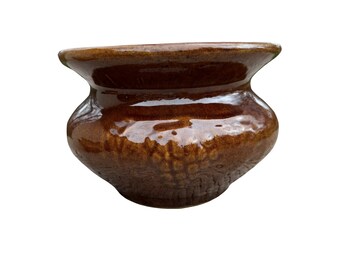 Vintage | Glazed Brown Pottery Vase Planter McCoy Style