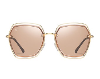 Eye Candy - Brązowe - Damskie Okulary Przeciwsłoneczne | Akcesoria Damskie| Duże | Okulary Przeciwsłoneczne Polaryzacyjne | Okulary | Prezent | Modne Akcesoria