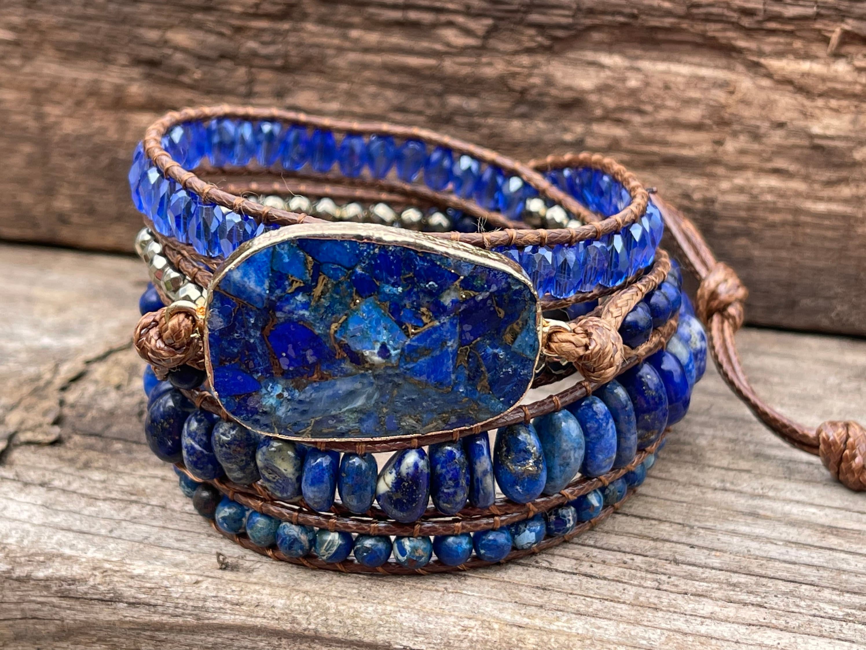 Libra BOYBEADS Aquamarine, Lapis Lazuli Multi-stone mens natural