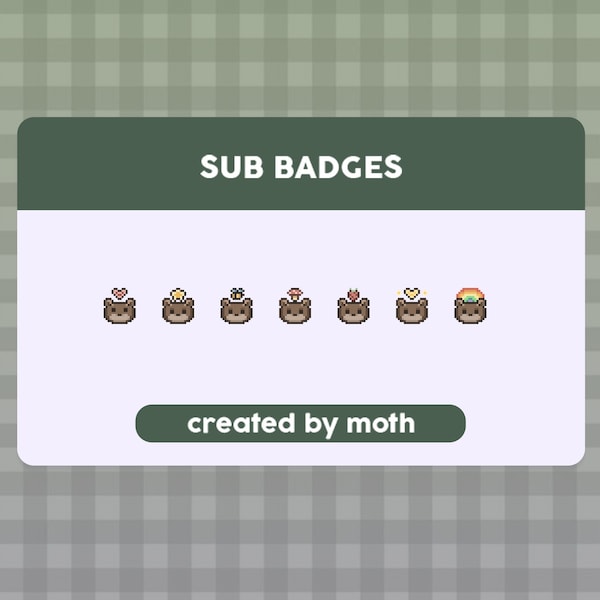 Pixel Bear Twitch Sub Badges | Loyalty Badges for Twitch