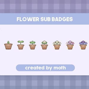 Sprout and Flower Sub Badges | Cute Twitch Loyalty Badges