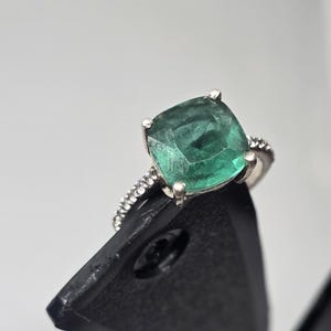 Bague en argent sterling 925 avec émeraude et cz | Bague émeraude| Bague de fiançailles| Bague faite main| Bague pour femme| Cadeau pour elle