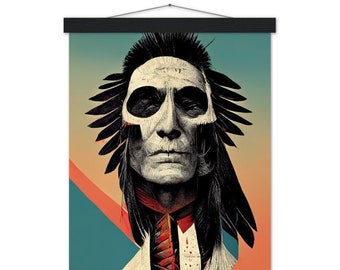 American Native | Chief | Indian | Premium-Poster aus mattem Papier & Leisten