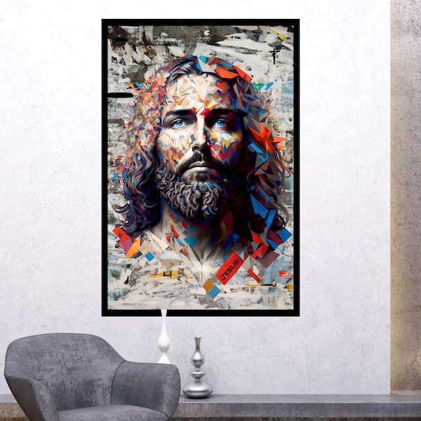 JESUS WALL ART | Scripture WallArt | Unique Wall Hangings Religious Jesus Canvas Murals | Minimalist Christian WallArt Gift For Jesus Lovers