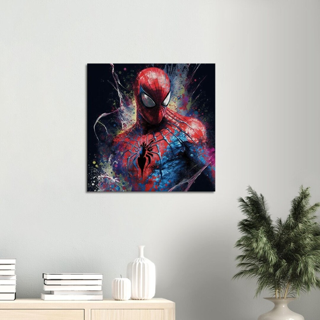 SPIDERMAN WALL ART Gamer Wall Decal Unique Wall Hangings Spiderman Gift Beautiful Canvas Gaming
