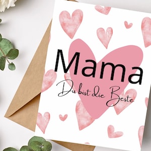 Glückwunschkarte Postkarte Grußkarte "Mama Du bist die Beste" zum Muttertag