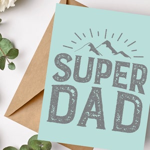 Glückwunschkarte Grußkarte  Postkarte "Super Dad" Vatertag bester Papa