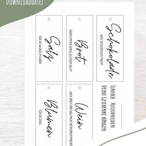 Digitale Download-Datei - "Geschenk Etiketten zum Einzug" A4 zum Selbstdruck