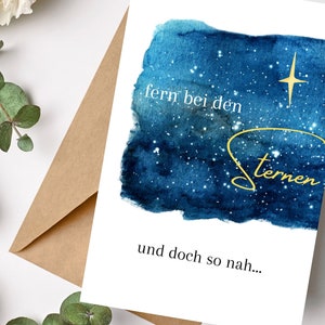 Kondolenzkarte Postkarte "Fern bei den Sternen und doch so nah"