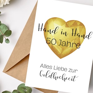 Glückwunschkarte Postkarte Goldhochzeit 50 Jahre Ehe