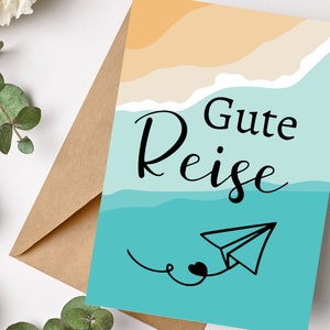Glückwunschkarte Postkarte "Gute Reise" Urlaub Flugreise