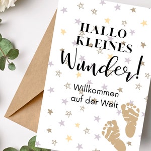 Glückwunschkarte Postkarte "Hallo kleines Wunder" Baby Geburt