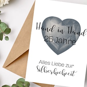 Glückwunschkarte Postkarte Silberhochzeit 25 Jahre Ehe